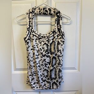 Black and White Snake Print Top